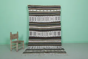 Vintage Moroccan Rug - 4.2 x 8.2 Feet Handmade Traditional Rug
