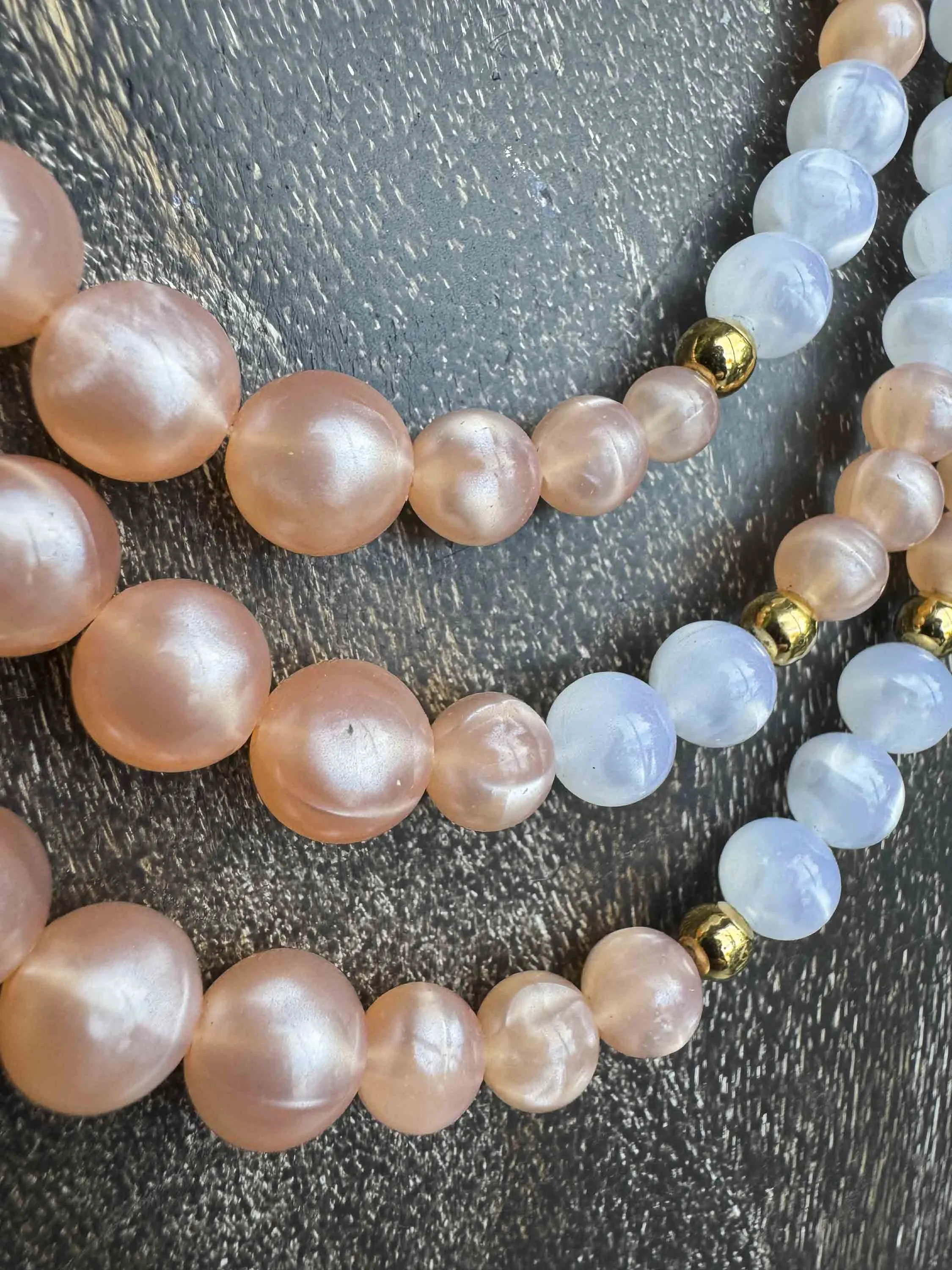 Vintage Multi-Strand Pastel Beaded Necklace