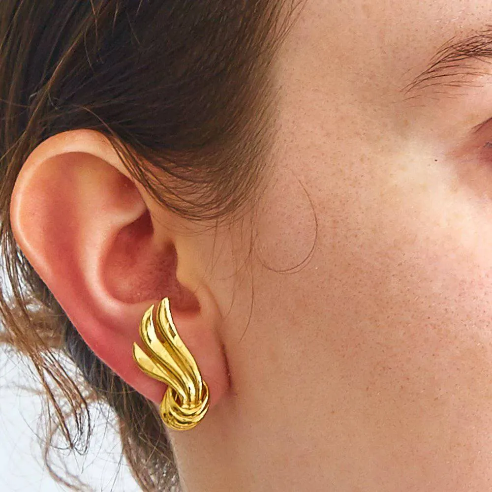 Vintage Napier Knotted Gold Wing Earrings