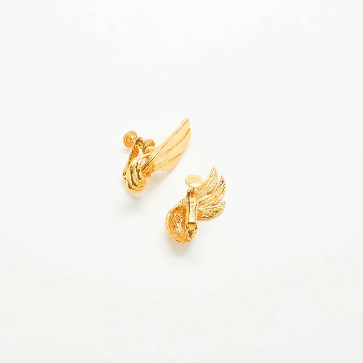 Vintage Napier Knotted Gold Wing Earrings