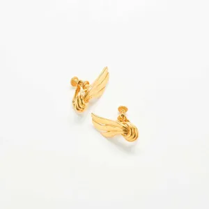 Vintage Napier Knotted Gold Wing Earrings
