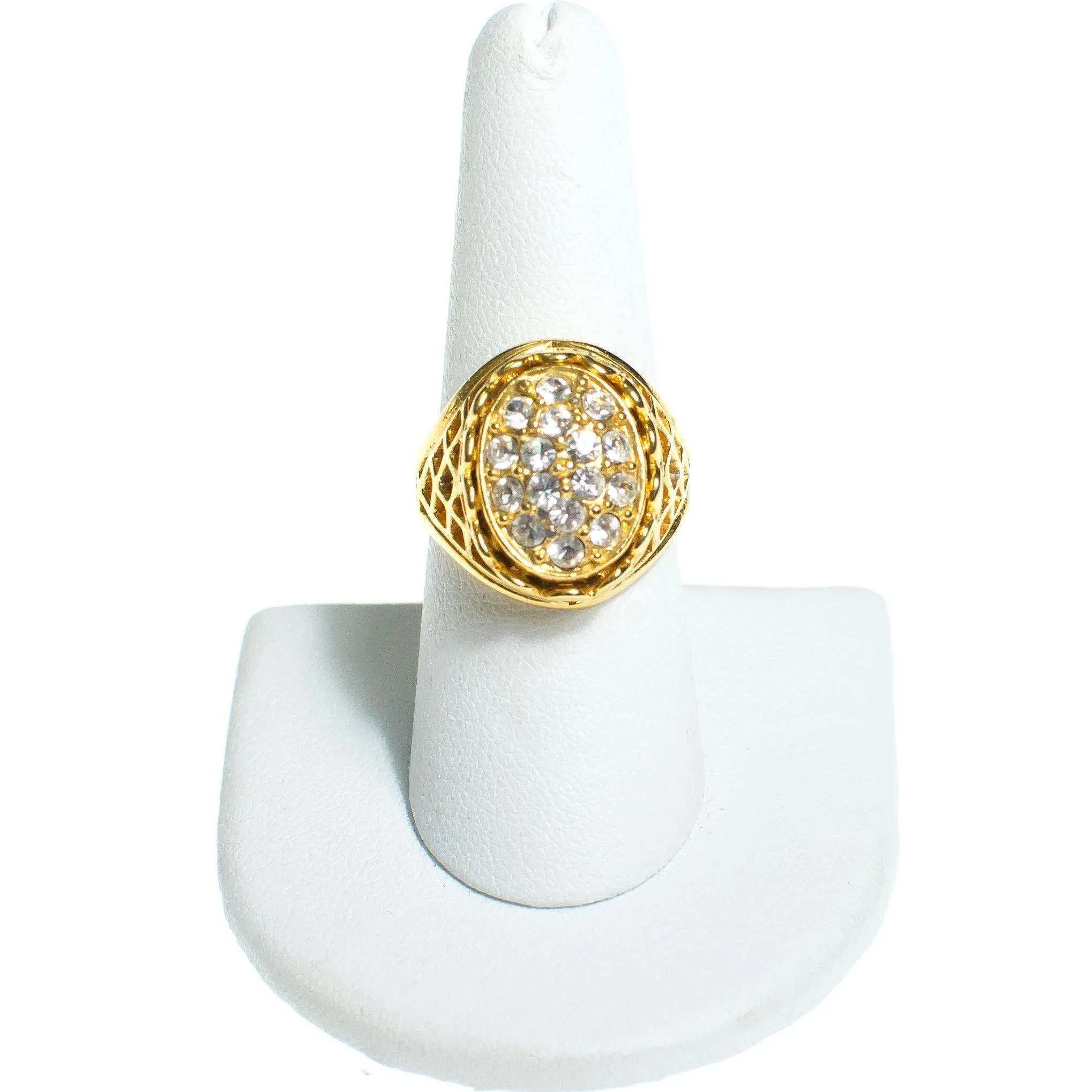 Vintage Oval CZ Statement Ring