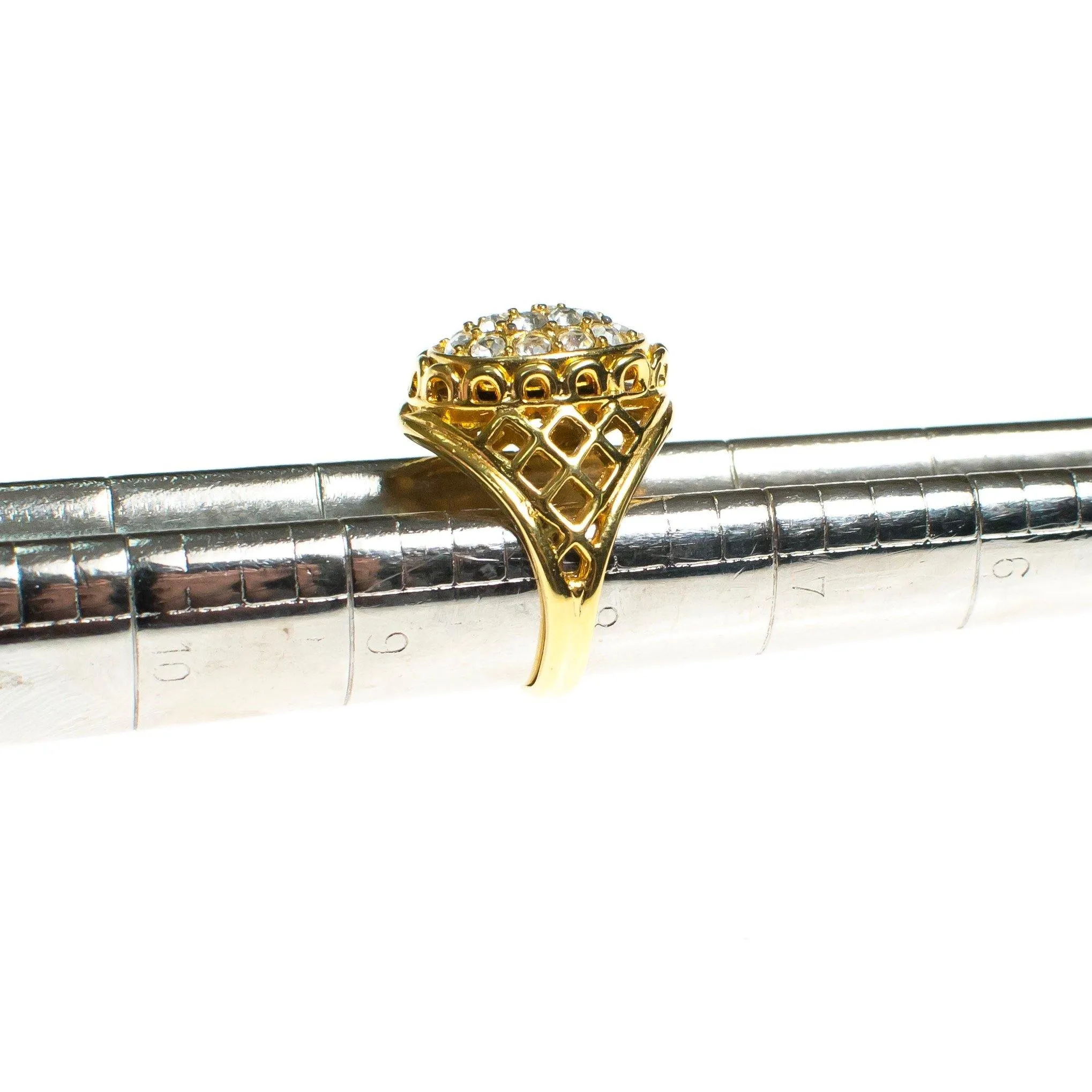 Vintage Oval CZ Statement Ring