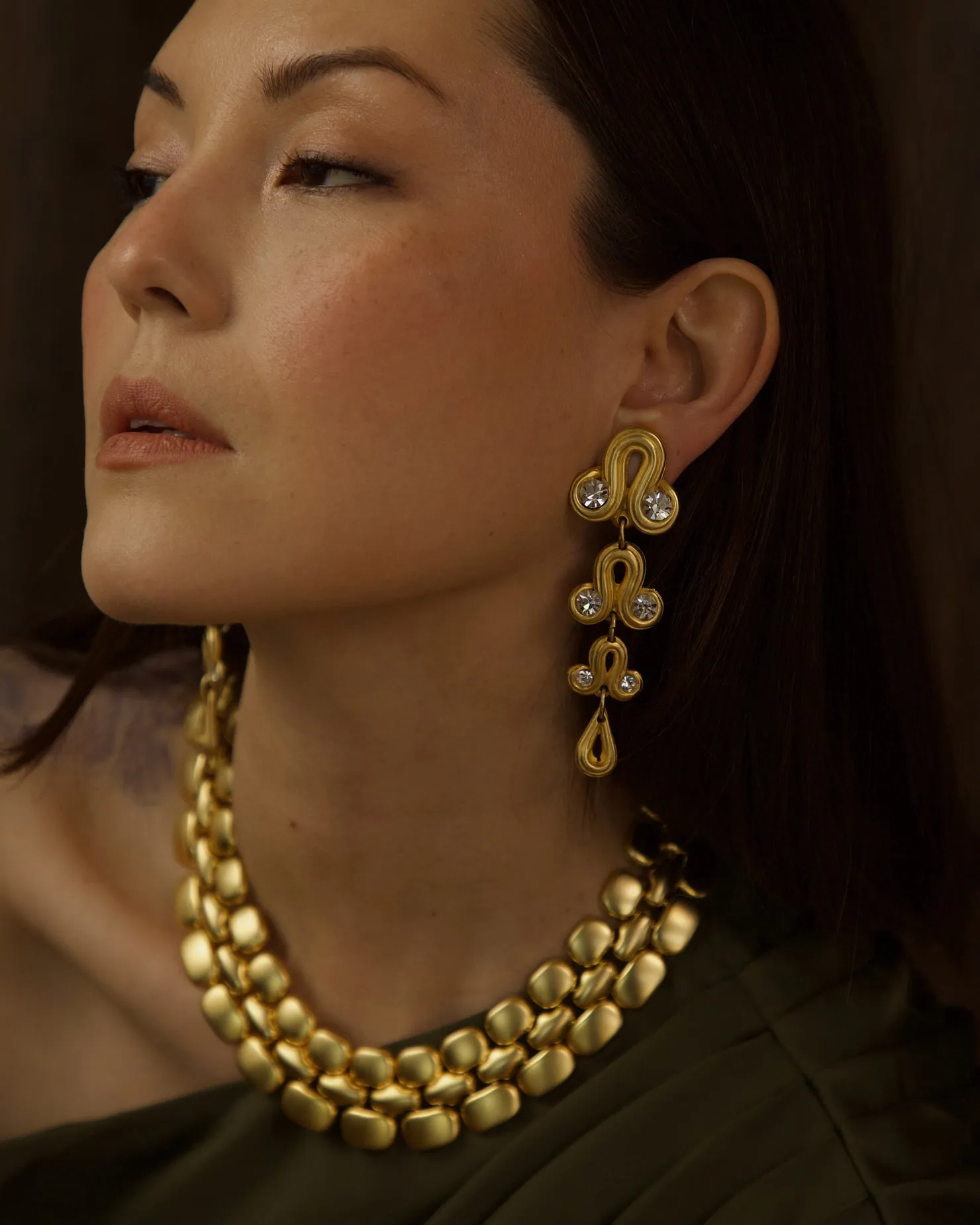 Vintage Oversized Blanca Crystal Drop Earrings