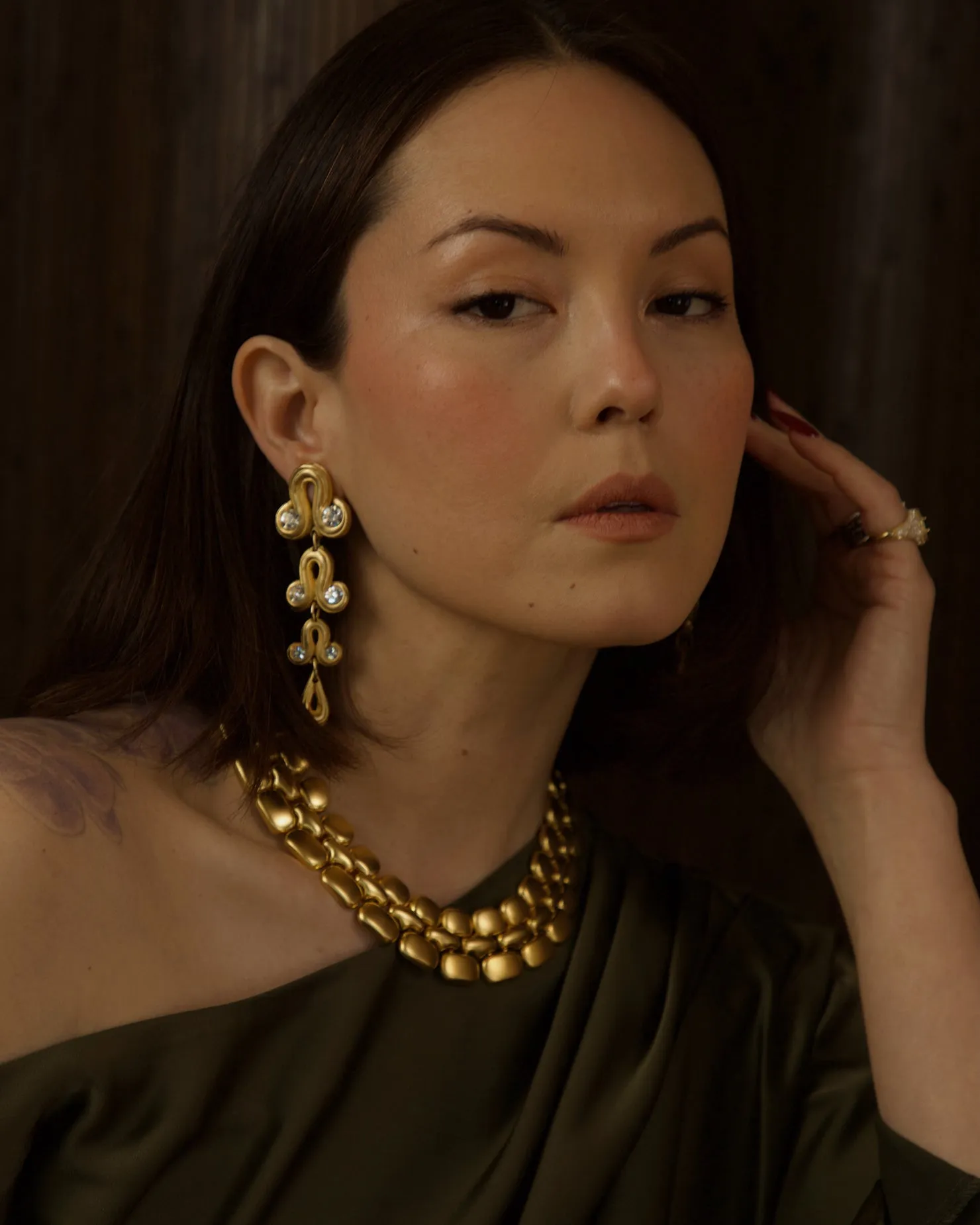 Vintage Oversized Blanca Crystal Drop Earrings