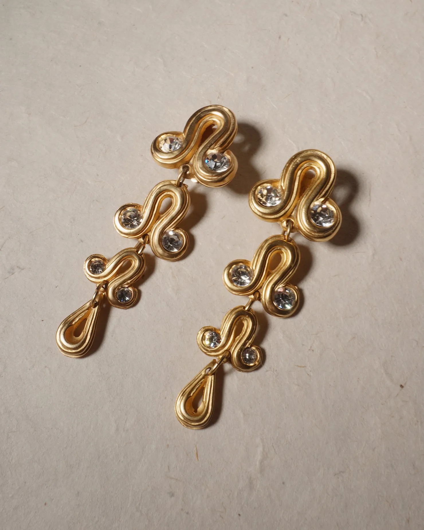 Vintage Oversized Blanca Crystal Drop Earrings
