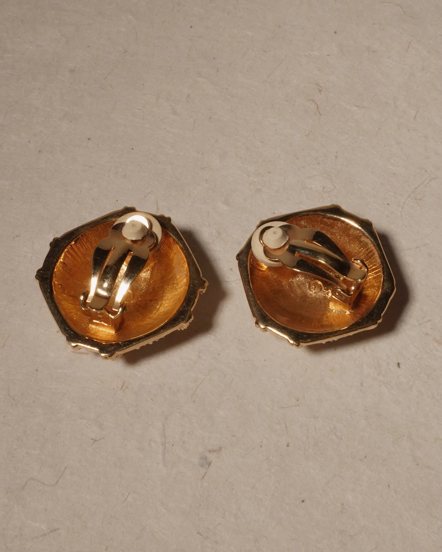 Vintage Pavé Rhinestone Button Clip Ons
