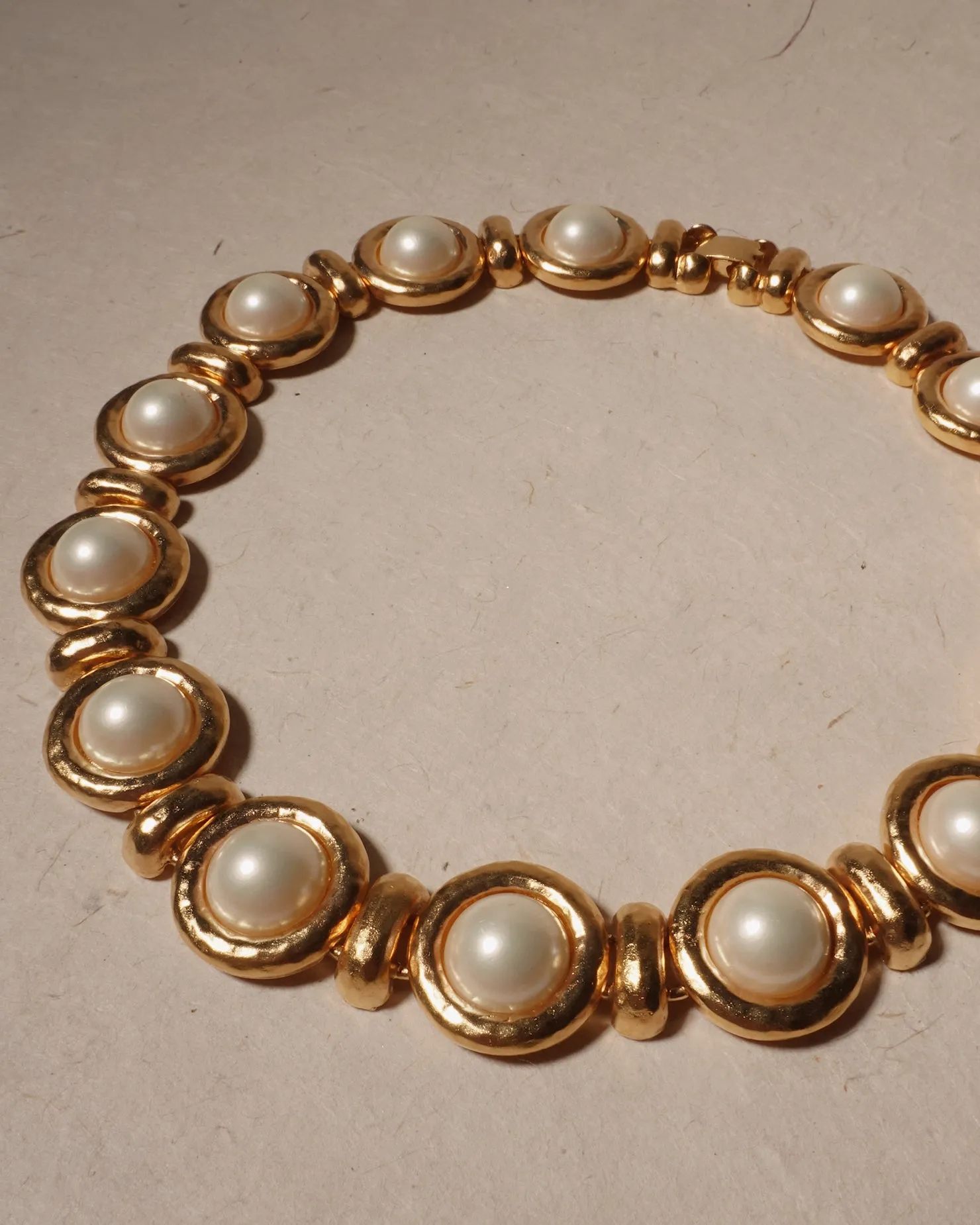 Vintage Pearl Cab Statement Necklace