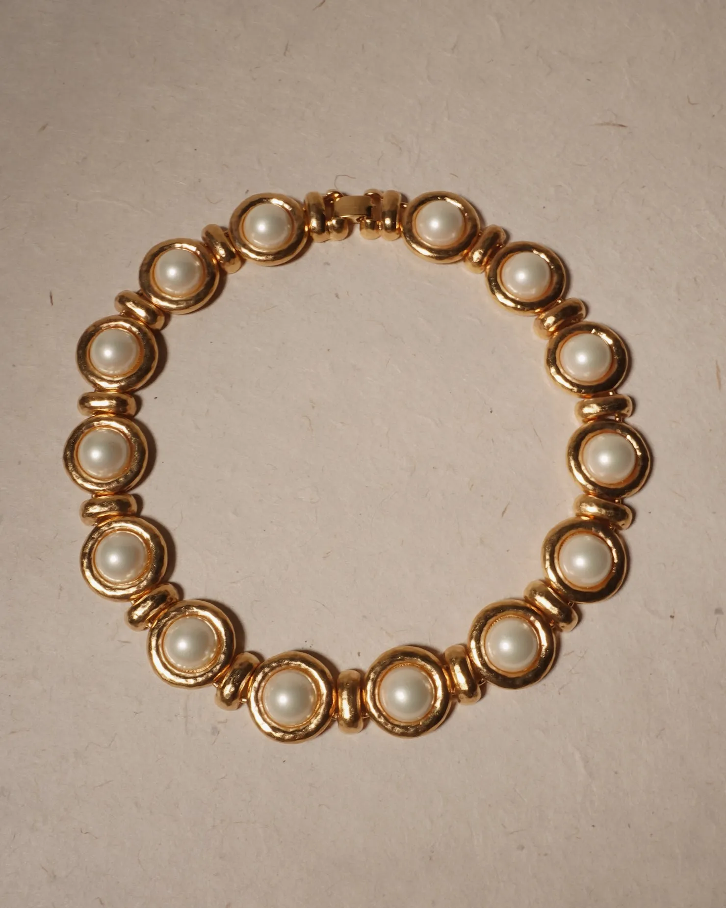 Vintage Pearl Cab Statement Necklace