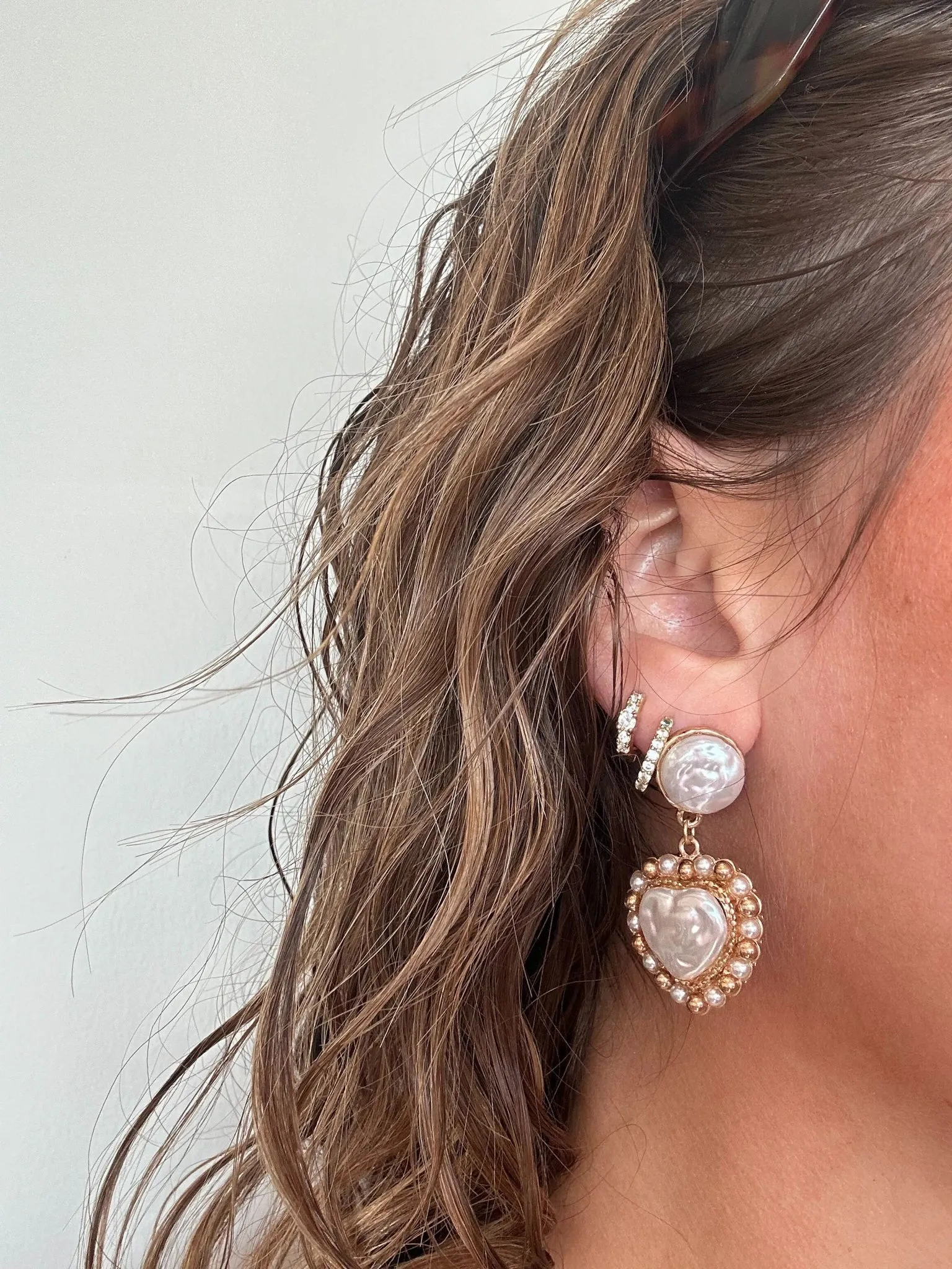 Vintage Pearl Heart Dangles