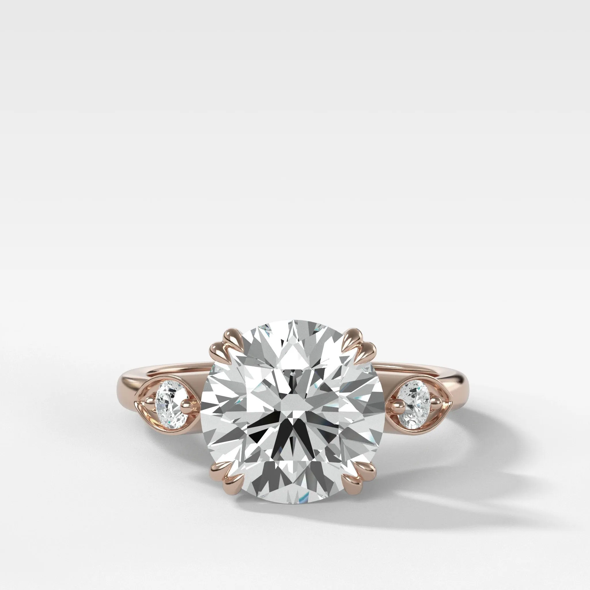 Vintage Ridge Shank Diamond Engagement Ring With Old Euro Cut Diamond