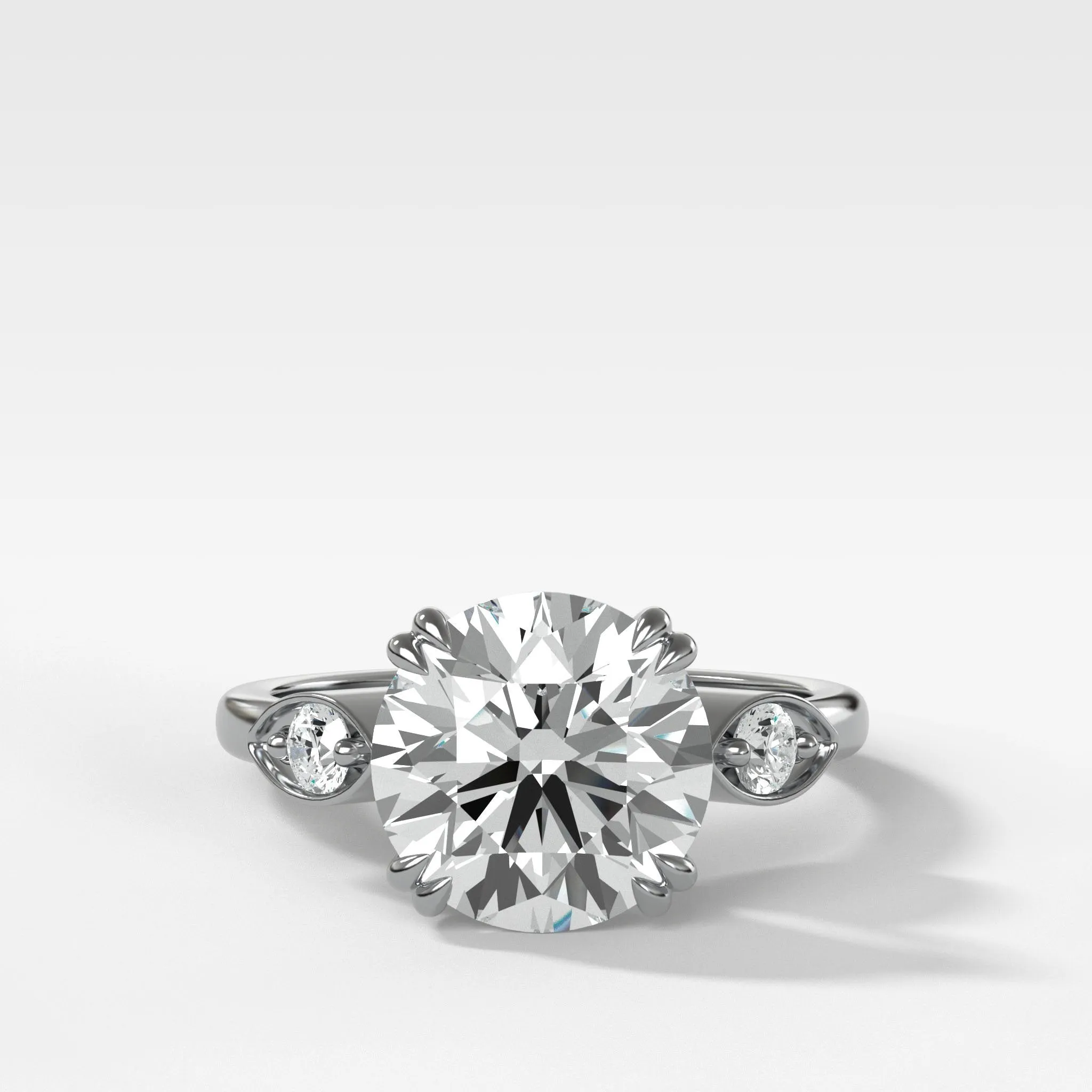 Vintage Ridge Shank Diamond Engagement Ring With Old Euro Cut Diamond