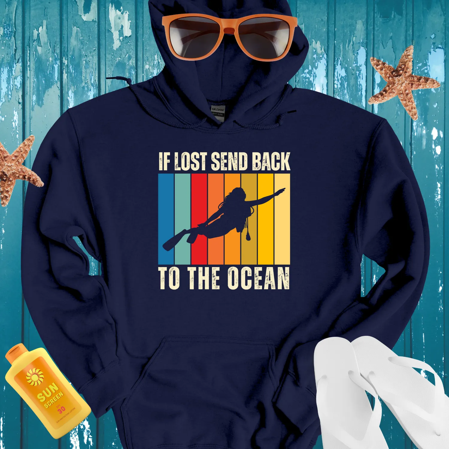 Vintage Scuba Diving Hoodie Dive Explore Adventure