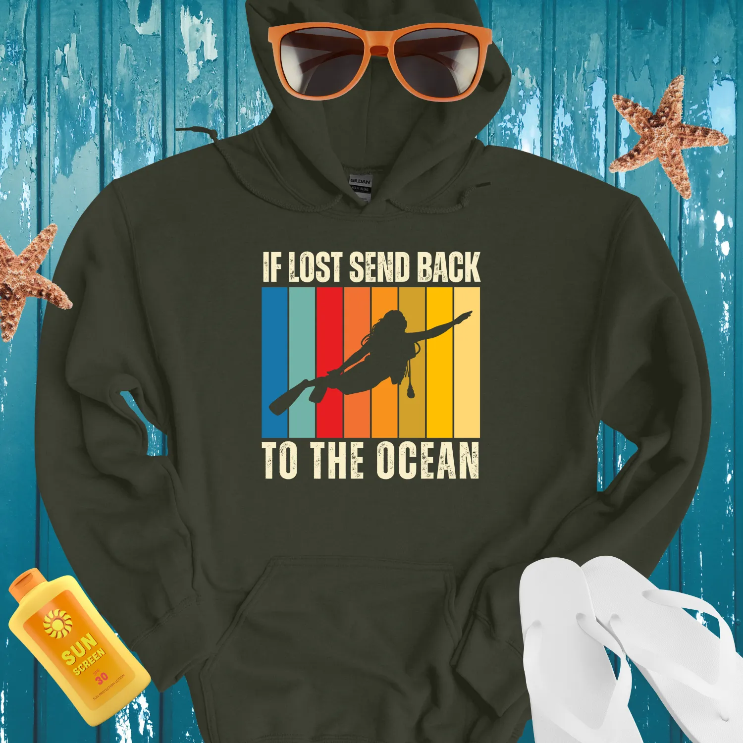 Vintage Scuba Diving Hoodie Dive Explore Adventure
