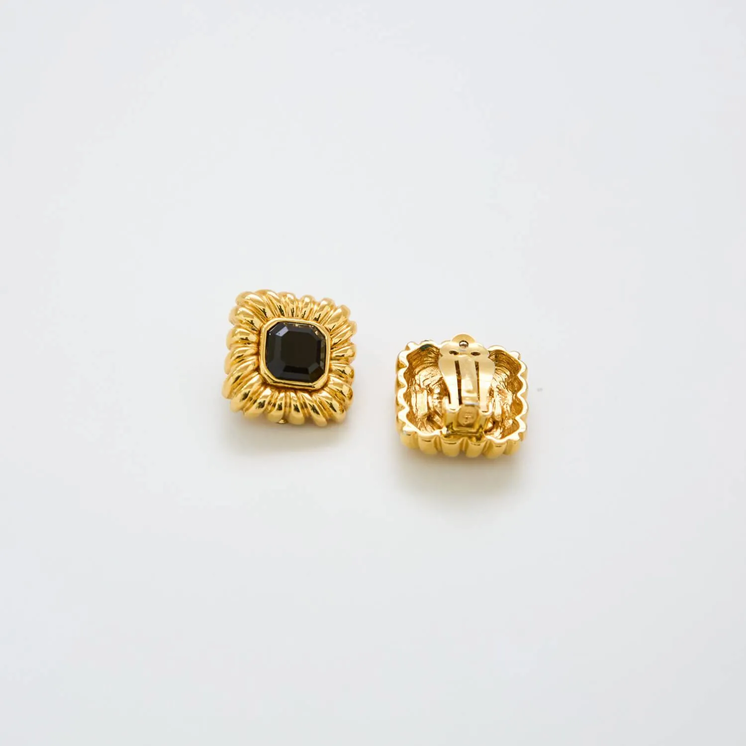 Vintage St. John Black Statement Stud Earrings