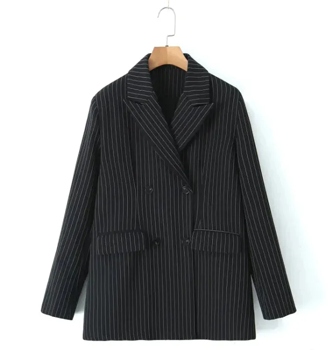Vintage Striped Vest & Bell-Bottom Pants Three-Piece Set