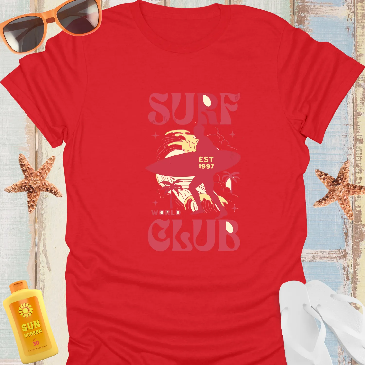 Vintage Surf Club T Shirt Retro Surfing Lifestyle Tee