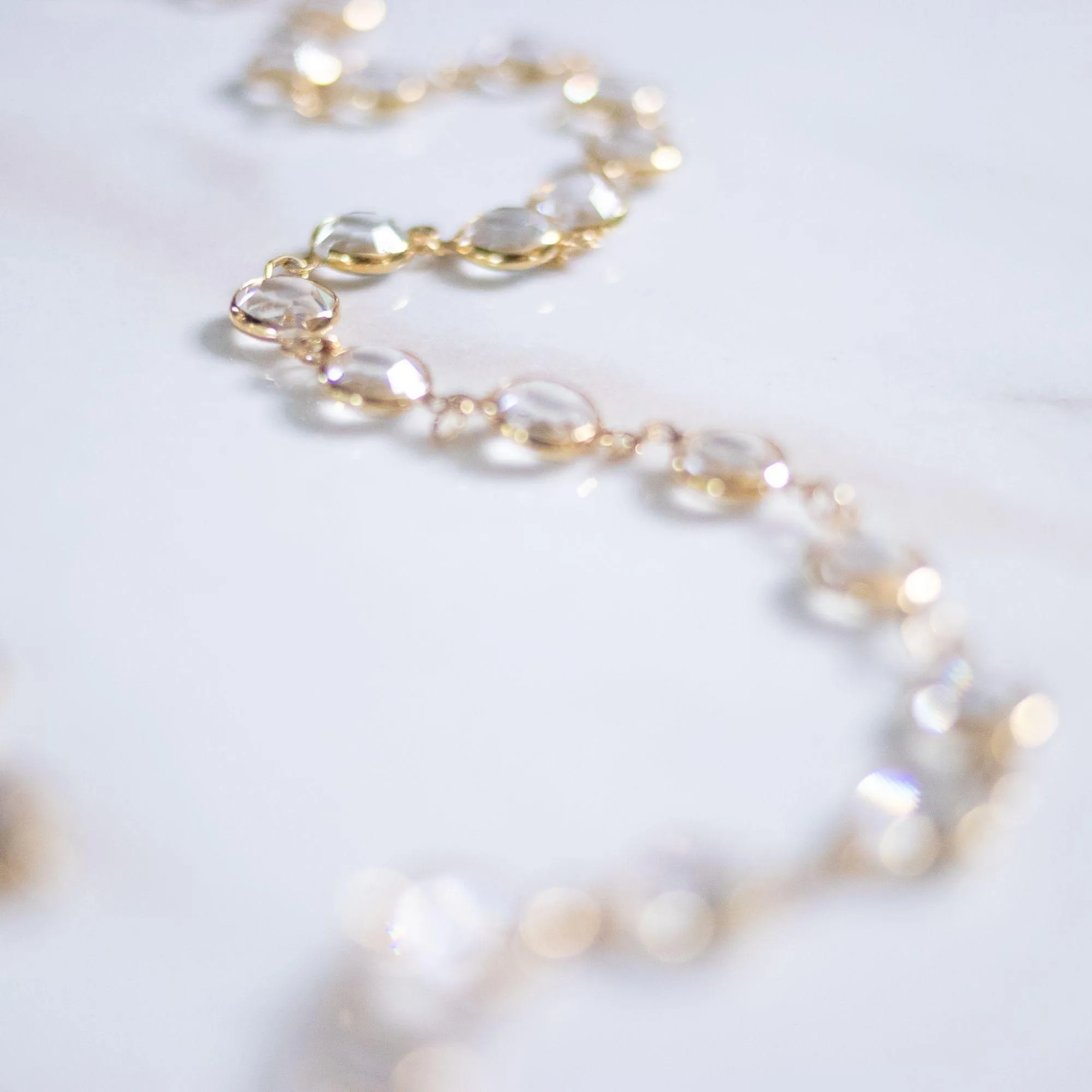 Vintage Swarovski Bezel Set Crystal Necklace