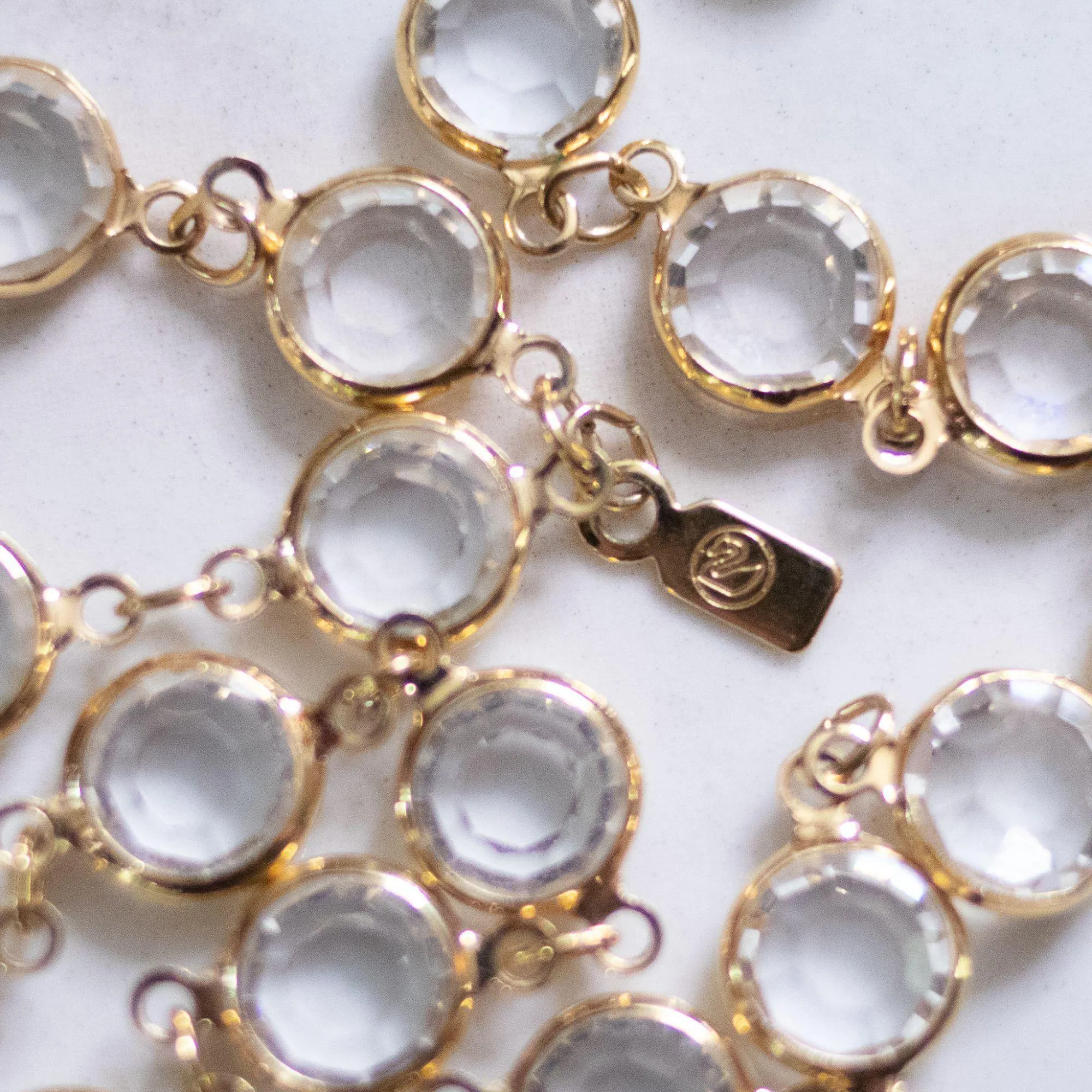 Vintage Swarovski Bezel Set Crystal Necklace