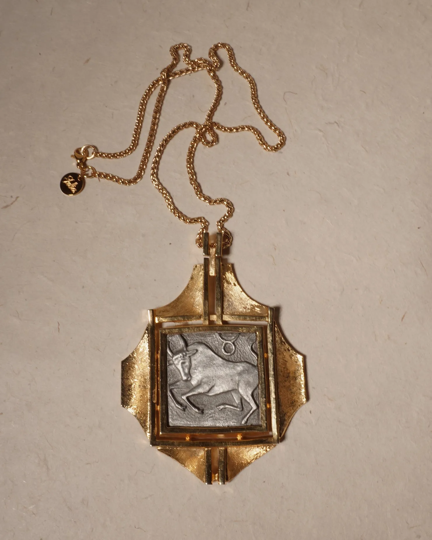 Vintage Taurus Razza Pendant Necklace
