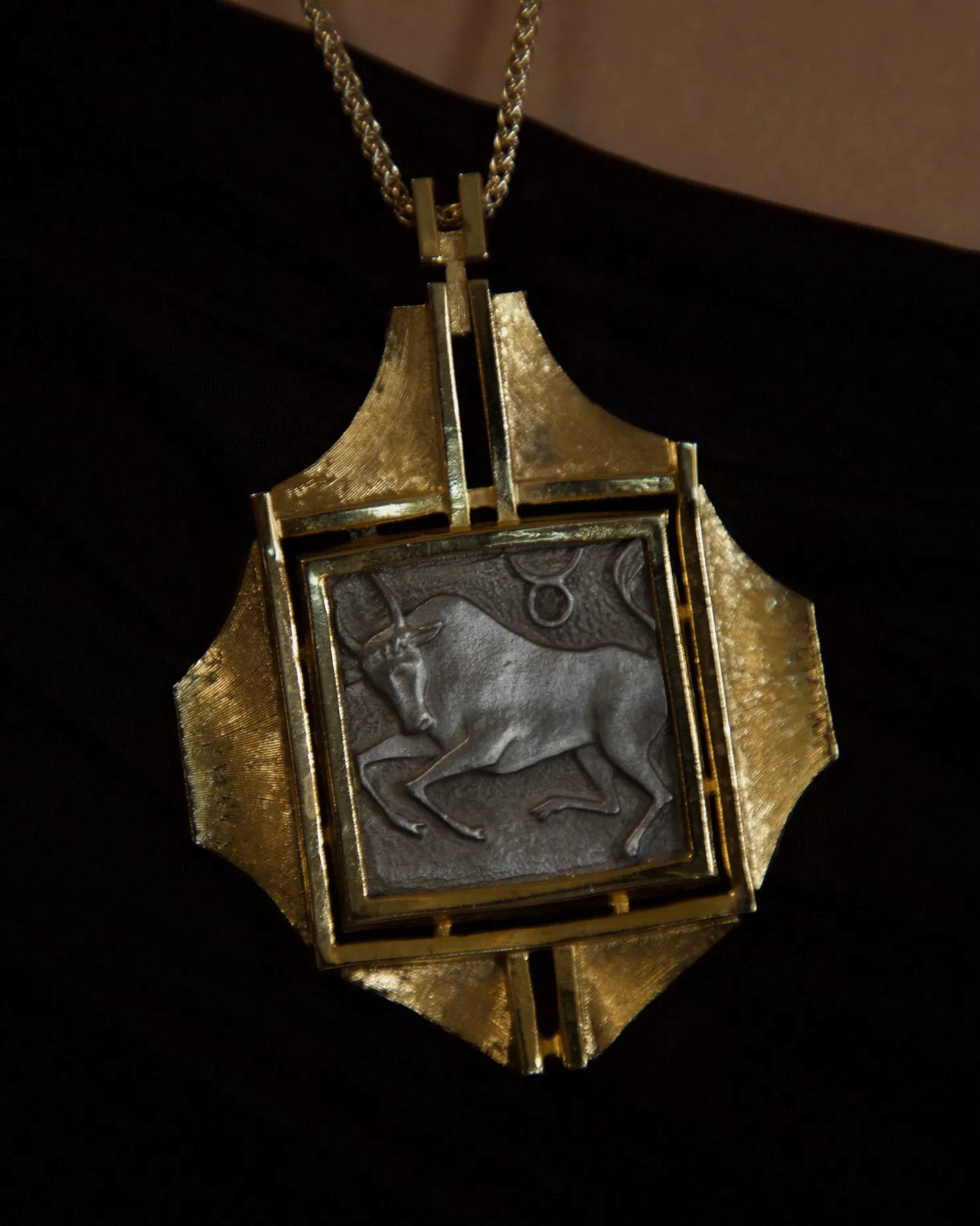 Vintage Taurus Razza Pendant Necklace