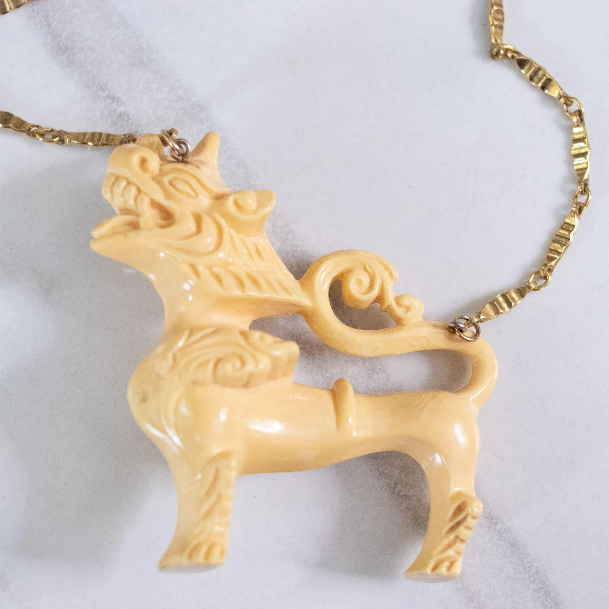 Vintage Vendome Foo Dog Statement Necklace