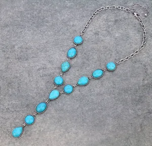 Viviana Western Cabochon Stone Y Necklace