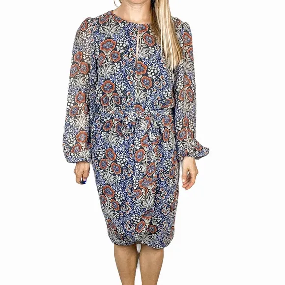 Walter Baker Dress Melissa Navy Pansy Size Small