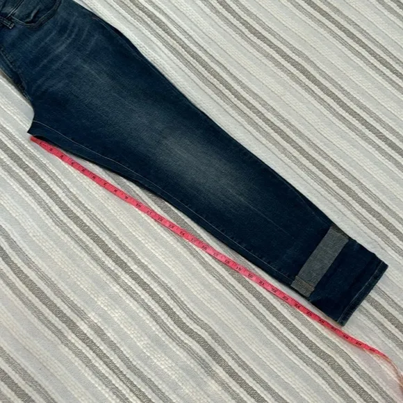 WARP   WEFT WOMENS AN OLD SOUL DARK WASH HIGH RISE STRAIGHT LEG JEANS Size 8
