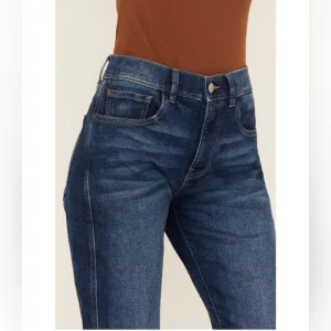 WARP   WEFT WOMENS AN OLD SOUL DARK WASH HIGH RISE STRAIGHT LEG JEANS Size 8