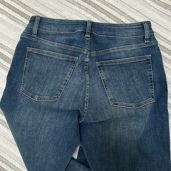 WARP   WEFT WOMENS AN OLD SOUL DARK WASH HIGH RISE STRAIGHT LEG JEANS Size 8