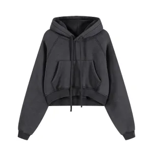 Washed Cropped Hoodie