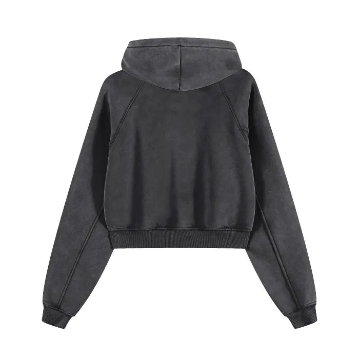 Washed Cropped Hoodie