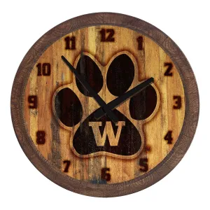Washington Huskies: Paw - Branded "Faux" Barrel Top Wall Clock