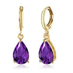 Water Drop Earrings For Women Blue/Purple/White CZ Stone Dangle Drop Earrings Women Jewelry Gift for Girls