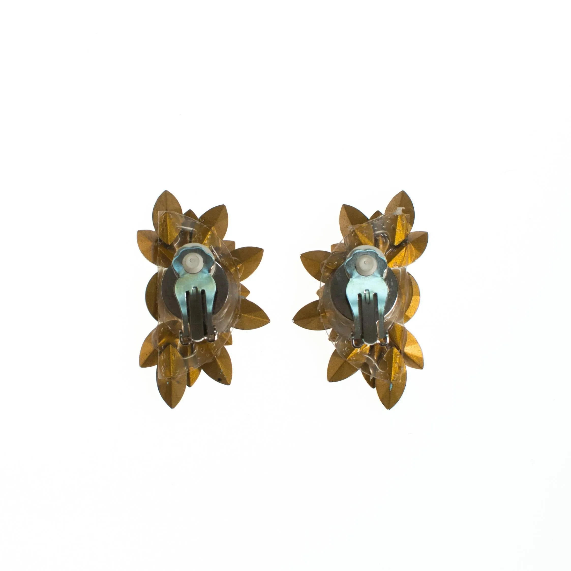 Wendy Gell Blue and  Diamante Rhinestone Statement Earrings