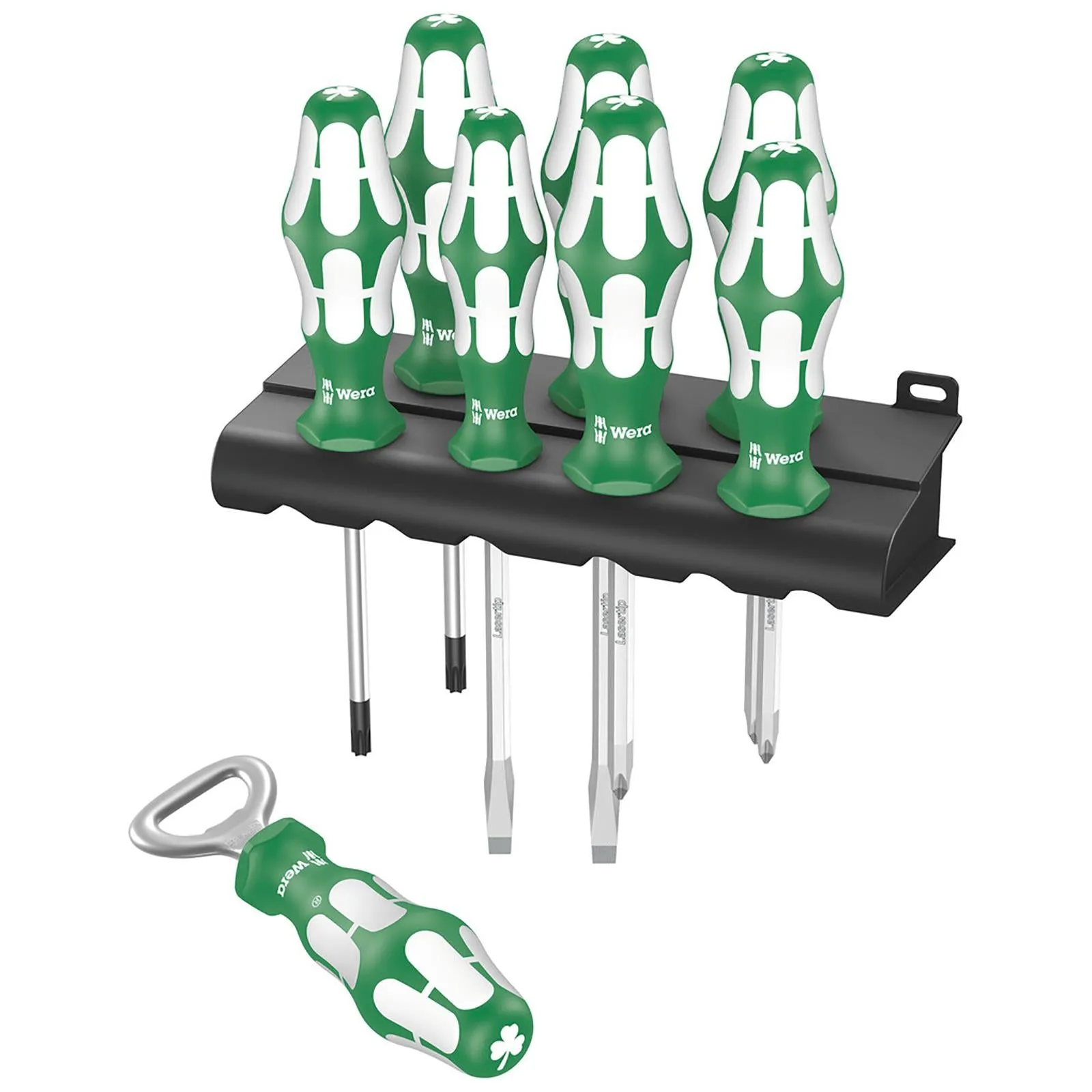 Wera Kraftform Sports Edition Ireland Screwdriver Set Bottle Opener and Rack 8 Pieces