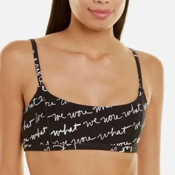 WEWOREWHAT Logo-Print Unpadded Sports Bra