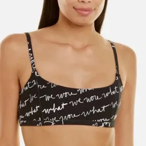 WEWOREWHAT Logo-Print Unpadded Sports Bra