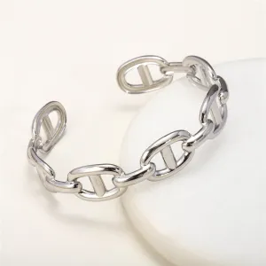 White Gold Plated Adjustment Cuff Bracelets