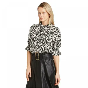 Who What Wear Women's Elbow Sleeve High Neck Popover Blouse