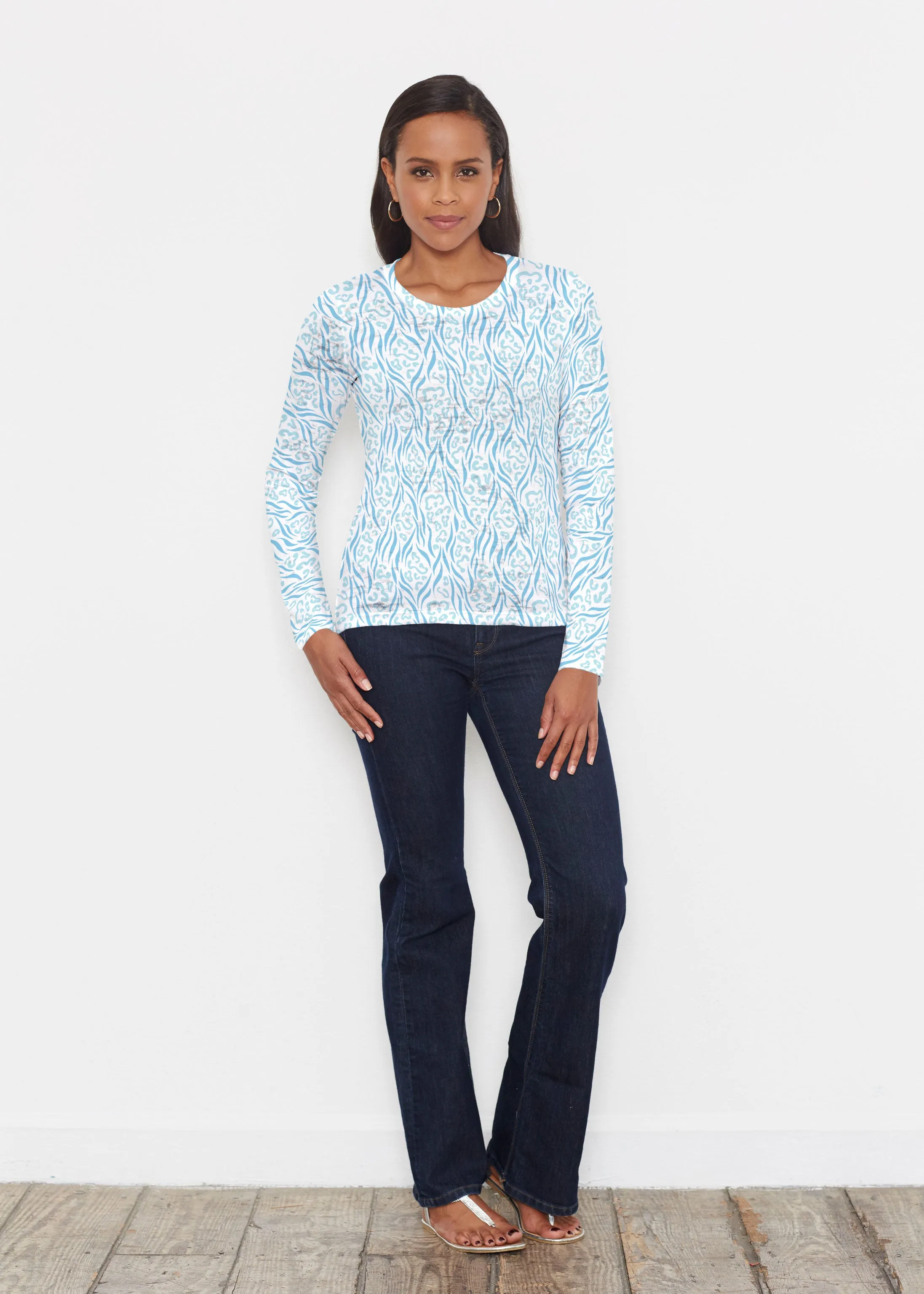 Wild Duo Aqua (7919) ~ Signature Long Sleeve Crew Shirt