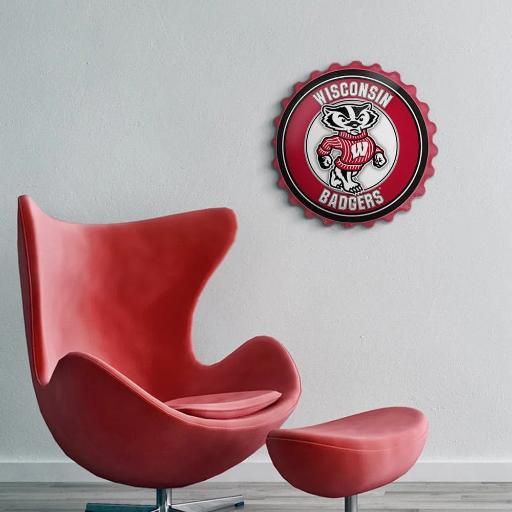 Wisconsin Badgers: Mascot - Bottle Cap Wall Sign