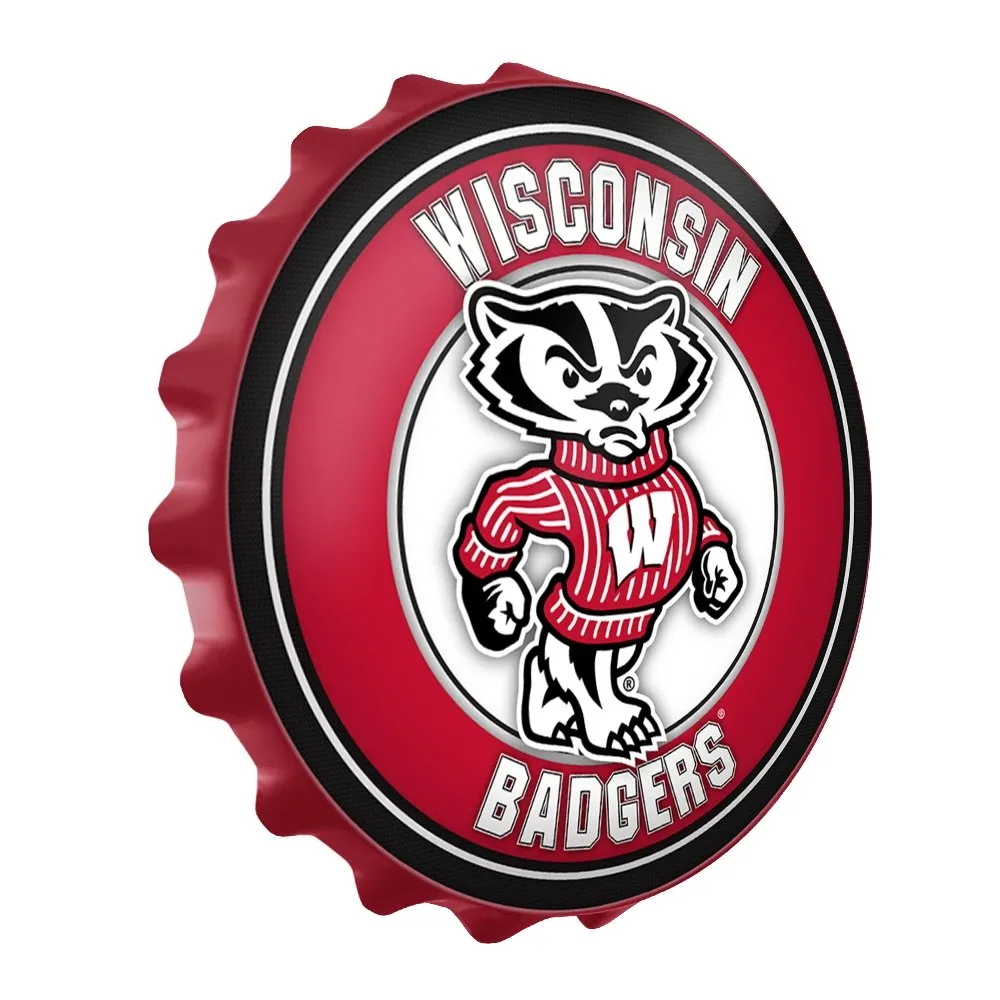 Wisconsin Badgers: Mascot - Bottle Cap Wall Sign
