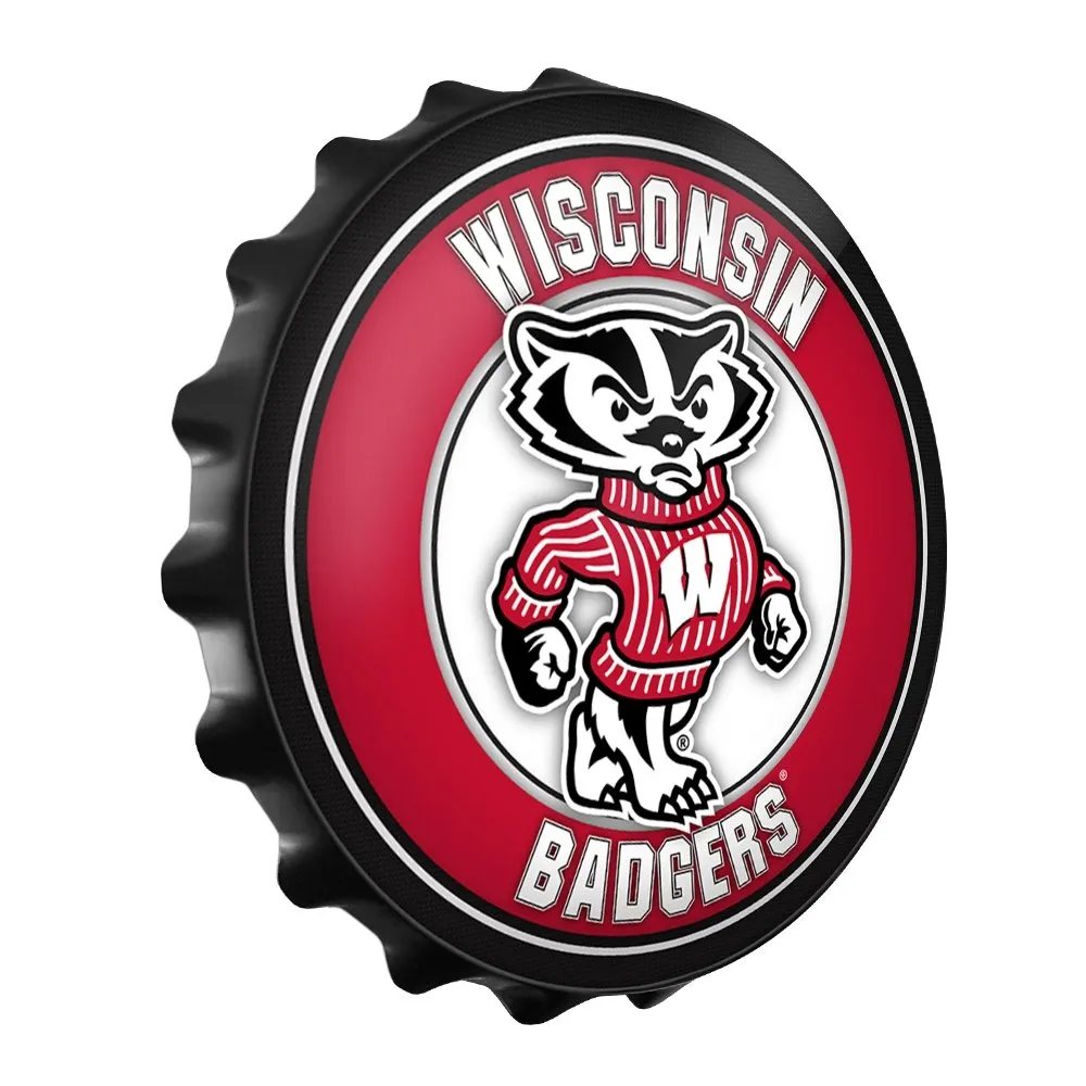 Wisconsin Badgers: Mascot - Bottle Cap Wall Sign
