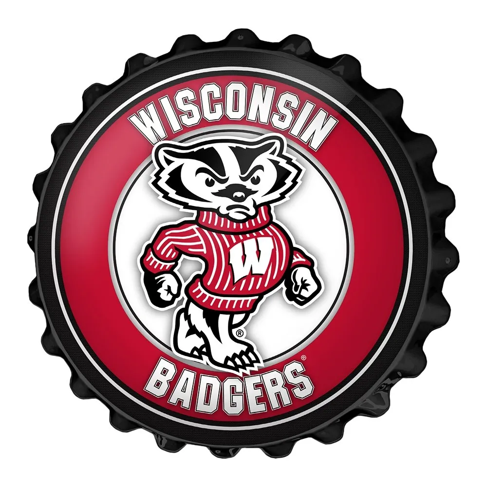 Wisconsin Badgers: Mascot - Bottle Cap Wall Sign