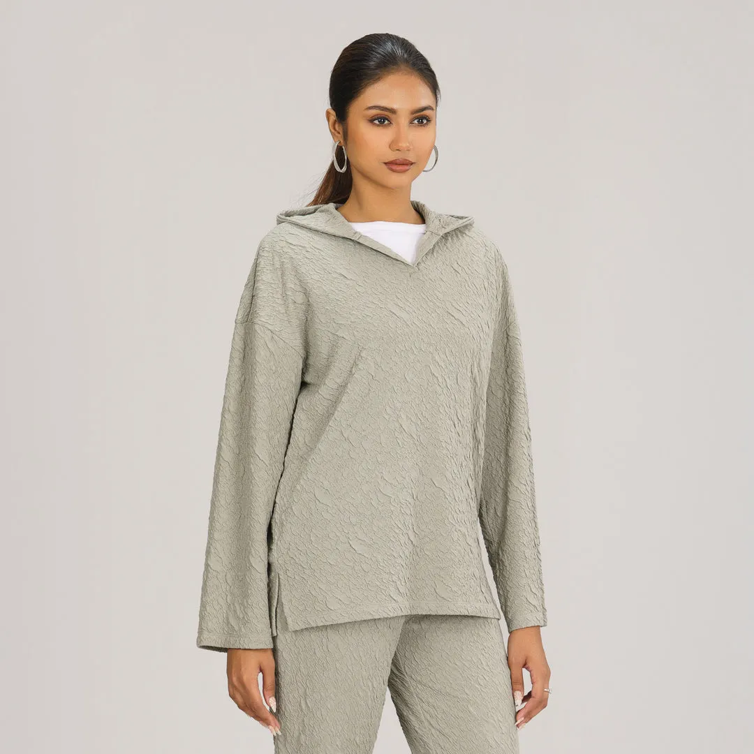 Women Light Olive Hoodie Joggers Set