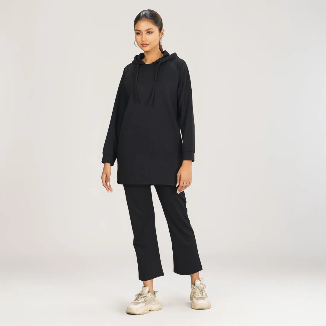 Womens Black Hoodie Joggers Set