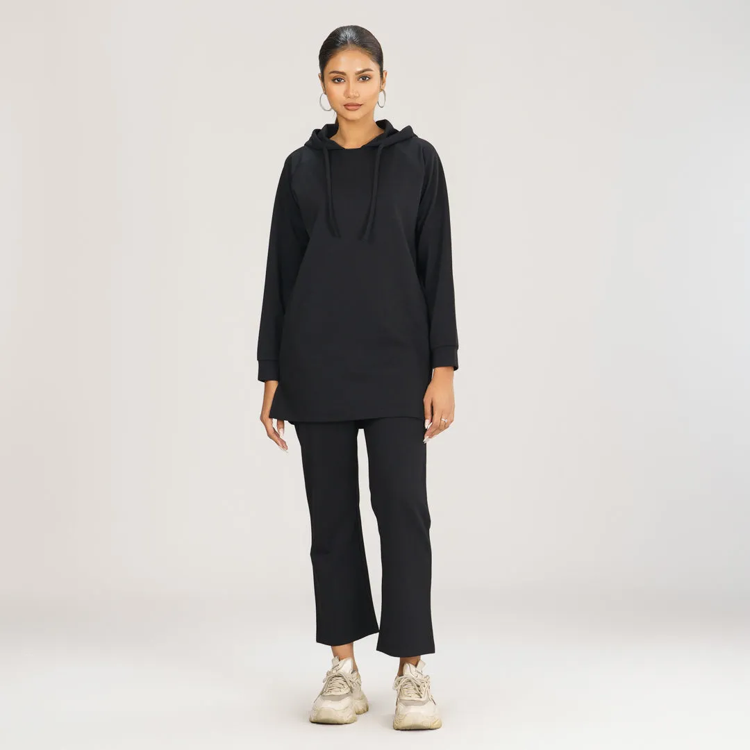 Womens Black Hoodie Joggers Set