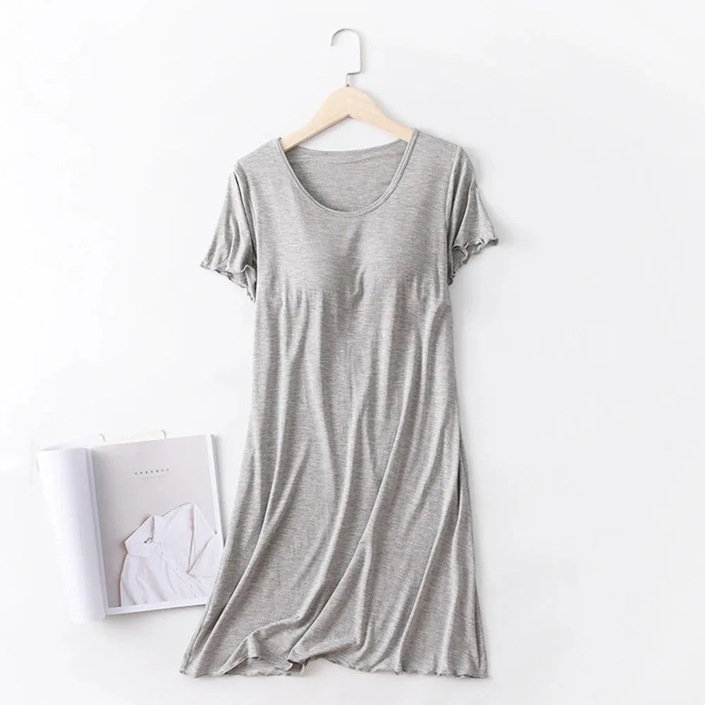 Women's Ruffled Mini Bra T-Shirt Dress, Short Sleeve, Sexy Casual Korean Style SA1483